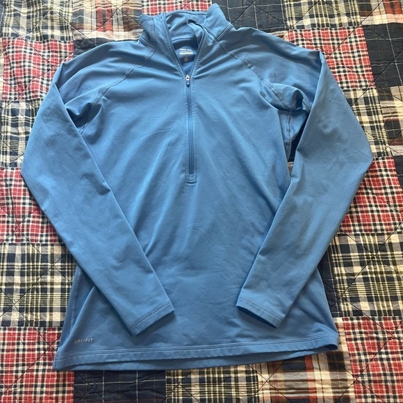 Nike Tops - Nike Pro Steel Blue Zip Pullover